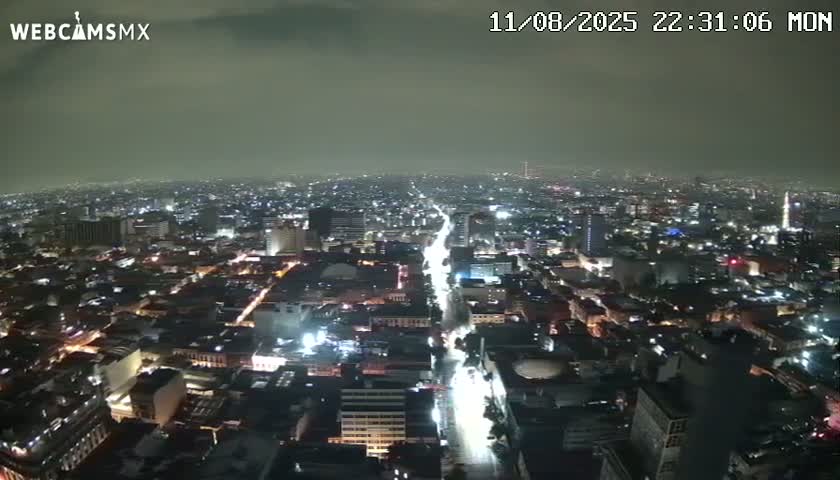 South View of Mexico City from Torre Latino Americana Tower PTZ  Live Cam - Cuauhtemoc, Ciudad de Mexico, Mexico