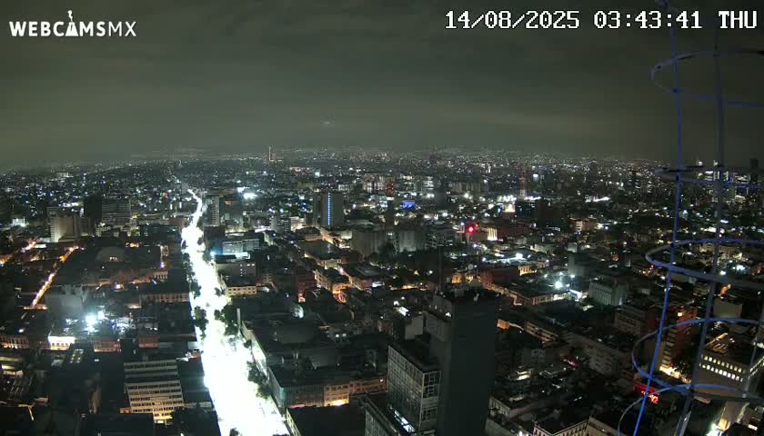 South View of Mexico City from Torre Latino Americana Tower PTZ  Live Cam - Cuauhtemoc, Ciudad de Mexico, Mexico
