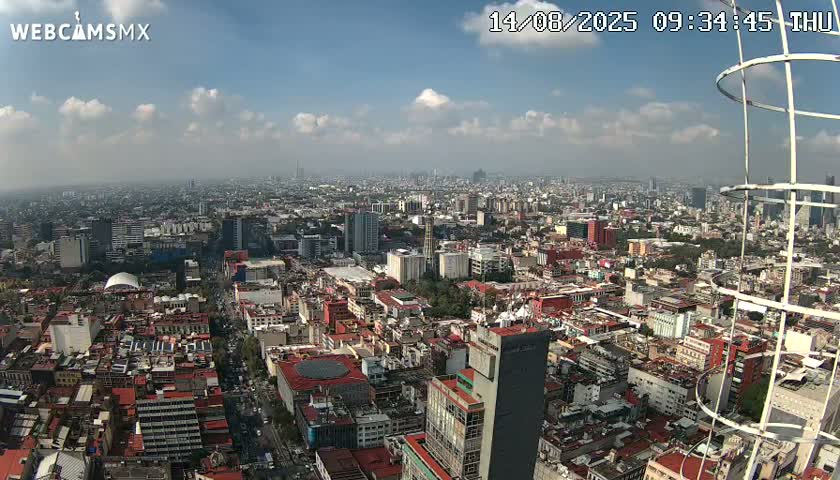 South View of Mexico City from Torre Latino Americana Tower PTZ  Live Cam - Cuauhtemoc, Ciudad de Mexico, Mexico