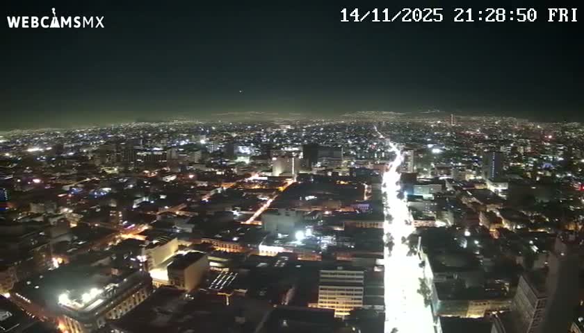 South View of Mexico City from Torre Latino Americana Tower PTZ  Live Cam - Cuauhtemoc, Ciudad de Mexico, Mexico