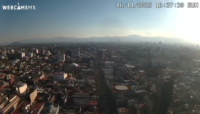 South View of Mexico City from Torre Latino Americana Tower PTZ  Live Cam - Cuauhtemoc, Ciudad de Mexico, Mexico