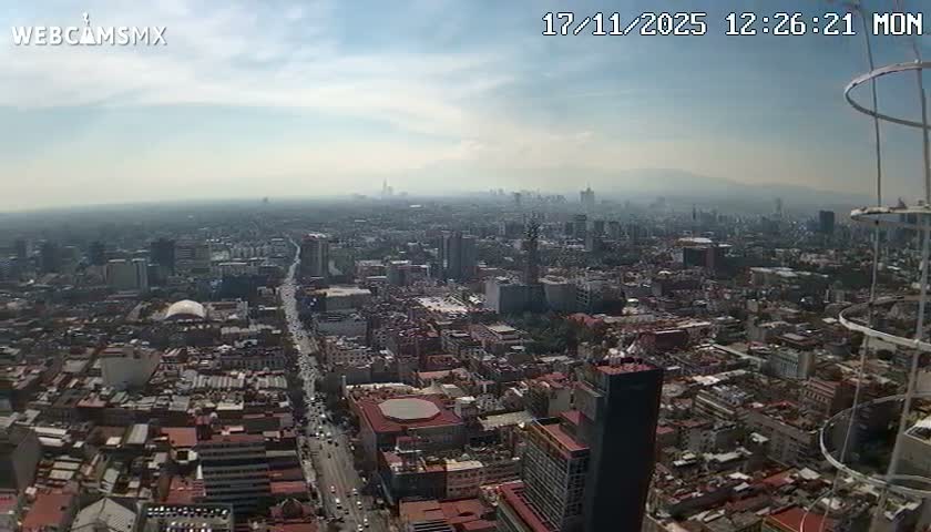 South View of Mexico City from Torre Latino Americana Tower PTZ  Live Cam - Cuauhtemoc, Ciudad de Mexico, Mexico
