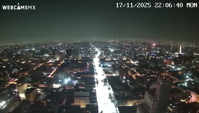 South View of Mexico City from Torre Latino Americana Tower PTZ  Live Cam - Cuauhtemoc, Ciudad de Mexico, Mexico