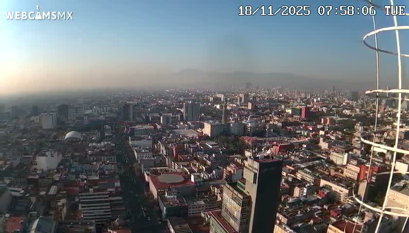 South View of Mexico City from Torre Latino Americana Tower PTZ  Live Cam - Cuauhtemoc, Ciudad de Mexico, Mexico