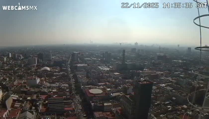 South View of Mexico City from Torre Latino Americana Tower PTZ  Live Cam - Cuauhtemoc, Ciudad de Mexico, Mexico