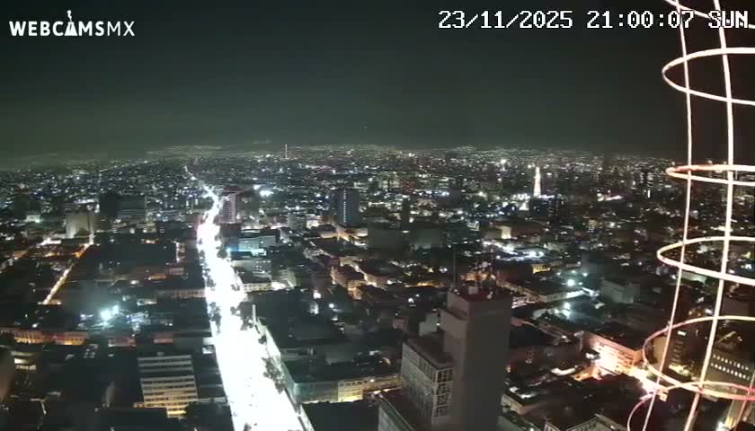 South View of Mexico City from Torre Latino Americana Tower PTZ  Live Cam - Cuauhtemoc, Ciudad de Mexico, Mexico
