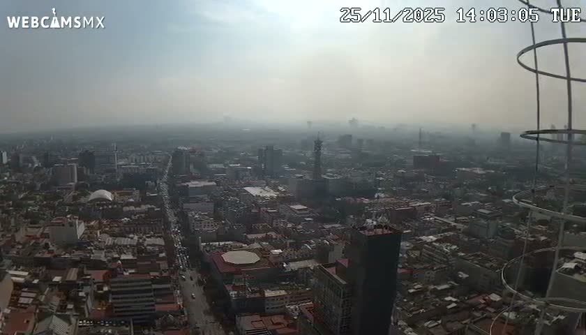 South View of Mexico City from Torre Latino Americana Tower PTZ  Live Cam - Cuauhtemoc, Ciudad de Mexico, Mexico