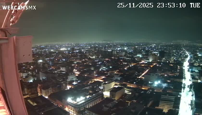 South View of Mexico City from Torre Latino Americana Tower PTZ  Live Cam - Cuauhtemoc, Ciudad de Mexico, Mexico