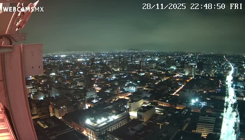 South View of Mexico City from Torre Latino Americana Tower PTZ  Live Cam - Cuauhtemoc, Ciudad de Mexico, Mexico