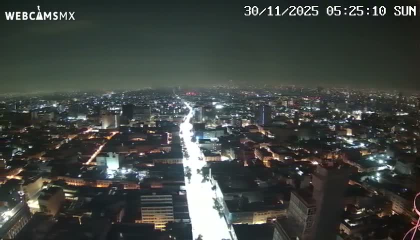 South View of Mexico City from Torre Latino Americana Tower PTZ  Live Cam - Cuauhtemoc, Ciudad de Mexico, Mexico