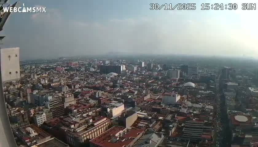 South View of Mexico City from Torre Latino Americana Tower PTZ  Live Cam - Cuauhtemoc, Ciudad de Mexico, Mexico