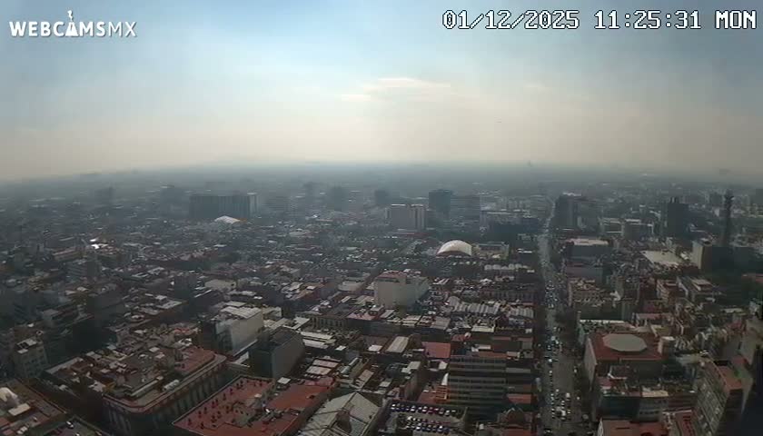 South View of Mexico City from Torre Latino Americana Tower PTZ  Live Cam - Cuauhtemoc, Ciudad de Mexico, Mexico