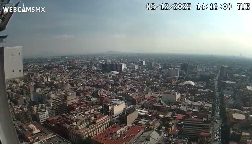 South View of Mexico City from Torre Latino Americana Tower PTZ  Live Cam - Cuauhtemoc, Ciudad de Mexico, Mexico