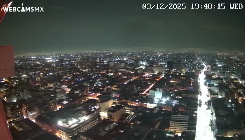 South View of Mexico City from Torre Latino Americana Tower PTZ  Live Cam - Cuauhtemoc, Ciudad de Mexico, Mexico