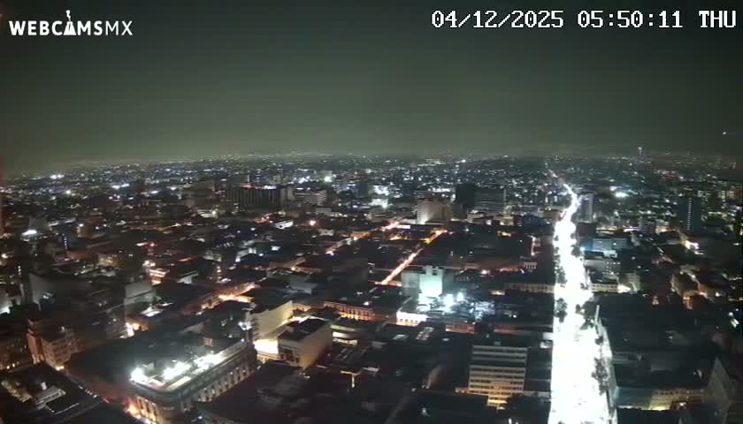 South View of Mexico City from Torre Latino Americana Tower PTZ  Live Cam - Cuauhtemoc, Ciudad de Mexico, Mexico