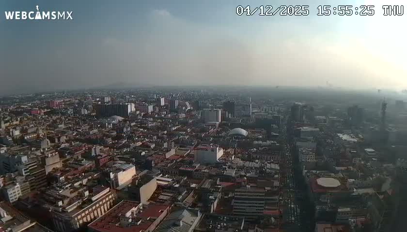 South View of Mexico City from Torre Latino Americana Tower PTZ  Live Cam - Cuauhtemoc, Ciudad de Mexico, Mexico
