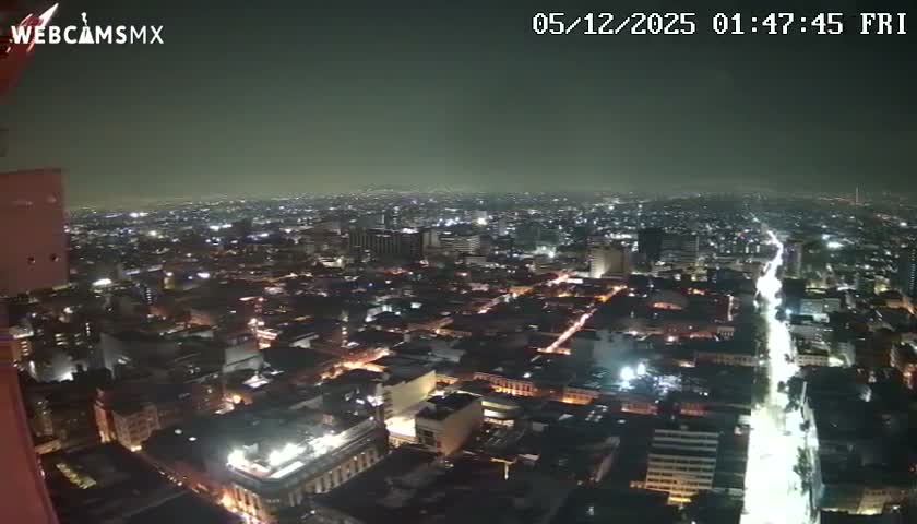 South View of Mexico City from Torre Latino Americana Tower PTZ  Live Cam - Cuauhtemoc, Ciudad de Mexico, Mexico