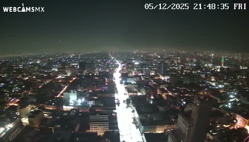 South View of Mexico City from Torre Latino Americana Tower PTZ  Live Cam - Cuauhtemoc, Ciudad de Mexico, Mexico
