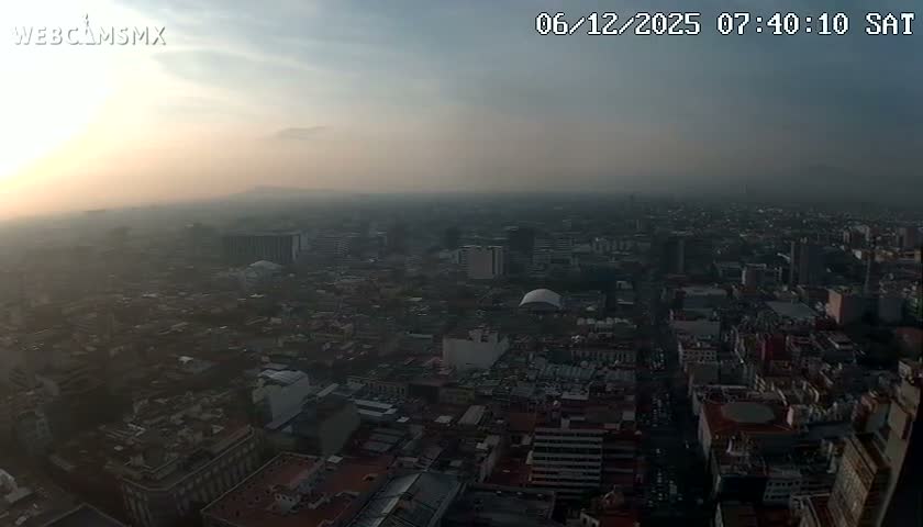 South View of Mexico City from Torre Latino Americana Tower PTZ  Live Cam - Cuauhtemoc, Ciudad de Mexico, Mexico