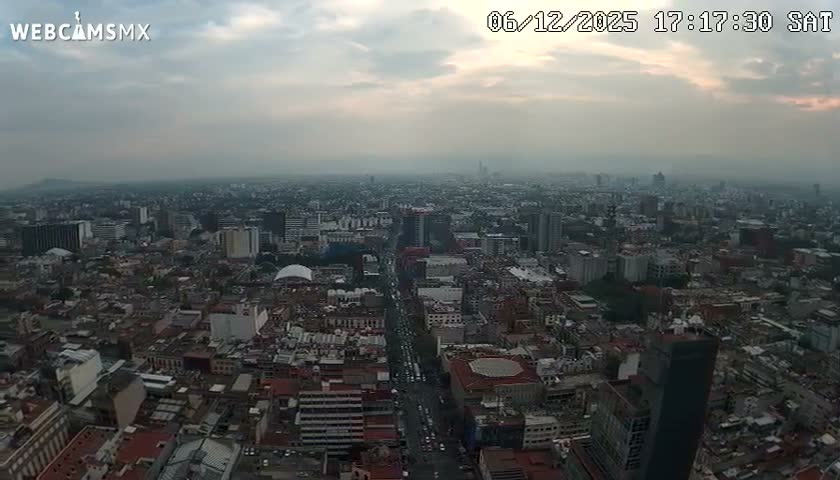 South View of Mexico City from Torre Latino Americana Tower PTZ  Live Cam - Cuauhtemoc, Ciudad de Mexico, Mexico