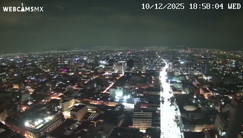 South View of Mexico City from Torre Latino Americana Tower PTZ  Live Cam - Cuauhtemoc, Ciudad de Mexico, Mexico