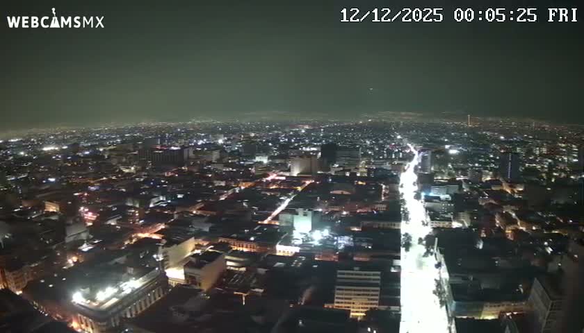 South View of Mexico City from Torre Latino Americana Tower PTZ  Live Cam - Cuauhtemoc, Ciudad de Mexico, Mexico