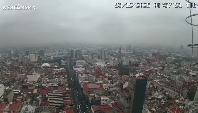 South View of Mexico City from Torre Latino Americana Tower PTZ  Live Cam - Cuauhtemoc, Ciudad de Mexico, Mexico