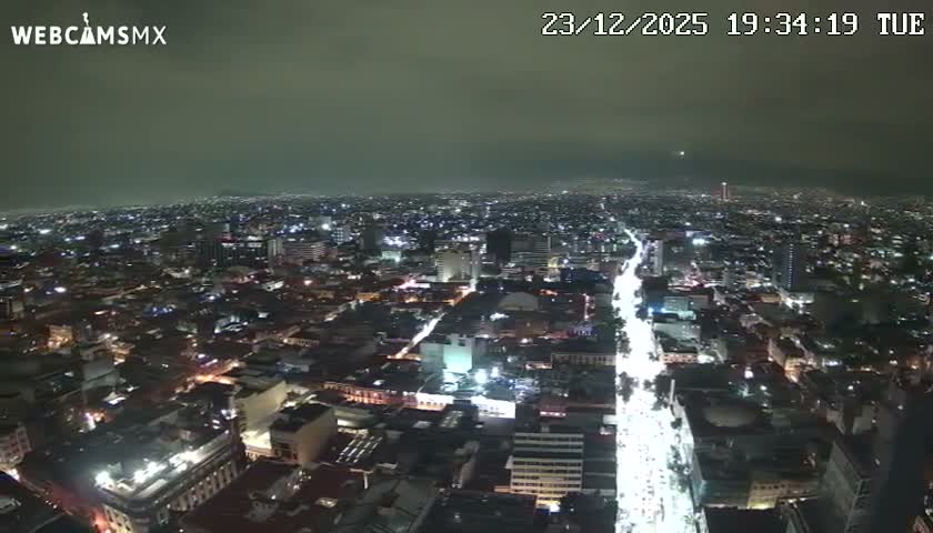 South View of Mexico City from Torre Latino Americana Tower PTZ  Live Cam - Cuauhtemoc, Ciudad de Mexico, Mexico