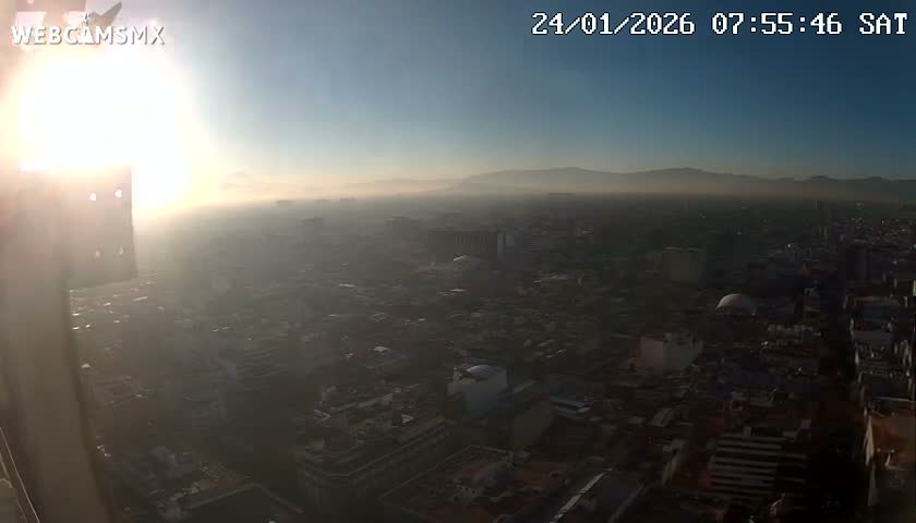 South View of Mexico City from Torre Latino Americana Tower PTZ  Live Cam - Cuauhtemoc, Ciudad de Mexico, Mexico