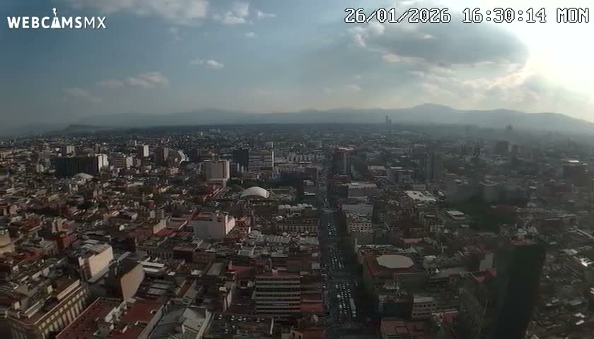 South View of Mexico City from Torre Latino Americana Tower PTZ  Live Cam - Cuauhtemoc, Ciudad de Mexico, Mexico