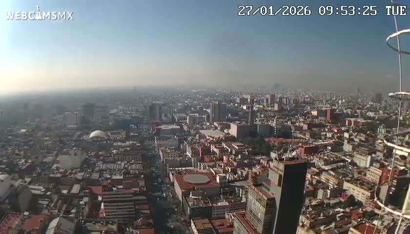 South View of Mexico City from Torre Latino Americana Tower PTZ  Live Cam - Cuauhtemoc, Ciudad de Mexico, Mexico