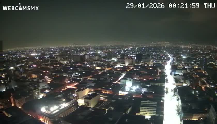 South View of Mexico City from Torre Latino Americana Tower PTZ  Live Cam - Cuauhtemoc, Ciudad de Mexico, Mexico
