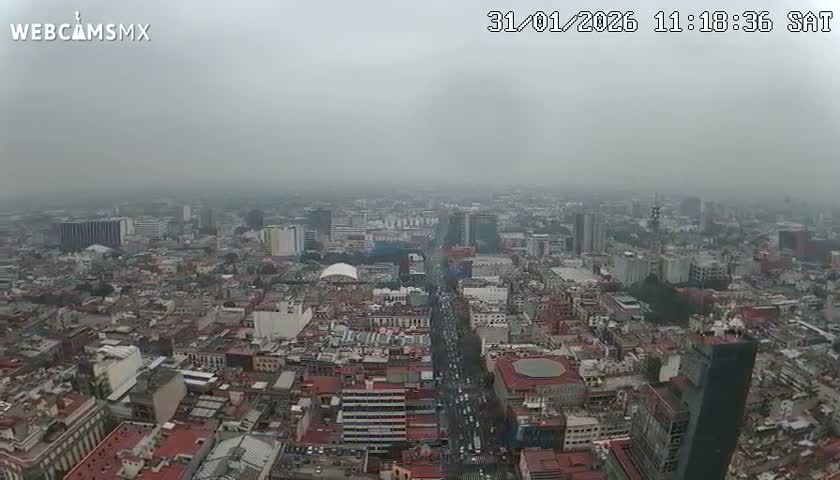 South View of Mexico City from Torre Latino Americana Tower PTZ  Live Cam - Cuauhtemoc, Ciudad de Mexico, Mexico