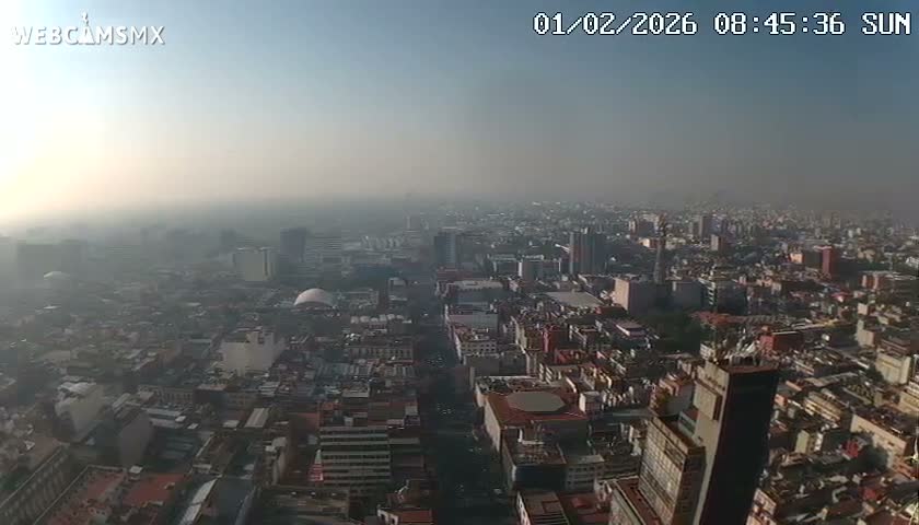 South View of Mexico City from Torre Latino Americana Tower PTZ  Live Cam - Cuauhtemoc, Ciudad de Mexico, Mexico