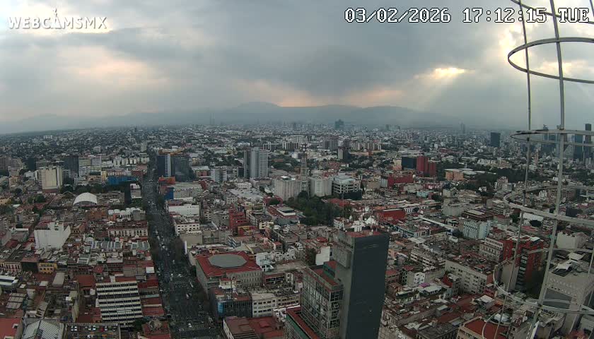 South View of Mexico City from Torre Latino Americana Tower PTZ  Live Cam - Cuauhtemoc, Ciudad de Mexico, Mexico