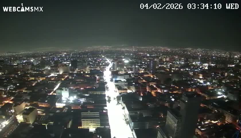 South View of Mexico City from Torre Latino Americana Tower PTZ  Live Cam - Cuauhtemoc, Ciudad de Mexico, Mexico
