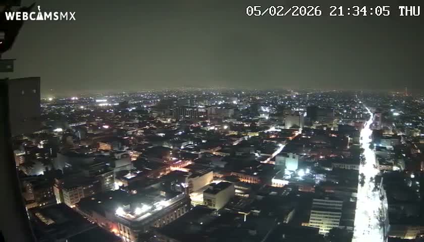 South View of Mexico City from Torre Latino Americana Tower PTZ  Live Cam - Cuauhtemoc, Ciudad de Mexico, Mexico