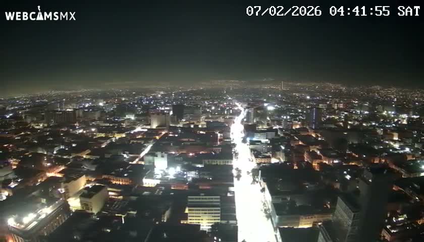 South View of Mexico City from Torre Latino Americana Tower PTZ  Live Cam - Cuauhtemoc, Ciudad de Mexico, Mexico