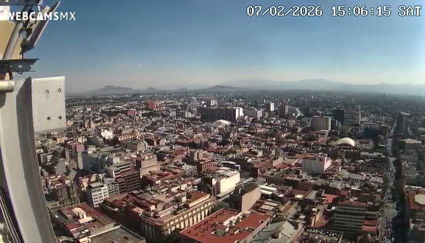South View of Mexico City from Torre Latino Americana Tower PTZ  Live Cam - Cuauhtemoc, Ciudad de Mexico, Mexico