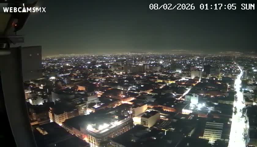 South View of Mexico City from Torre Latino Americana Tower PTZ  Live Cam - Cuauhtemoc, Ciudad de Mexico, Mexico