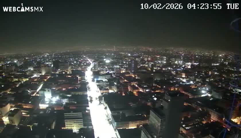 South View of Mexico City from Torre Latino Americana Tower PTZ  Live Cam - Cuauhtemoc, Ciudad de Mexico, Mexico
