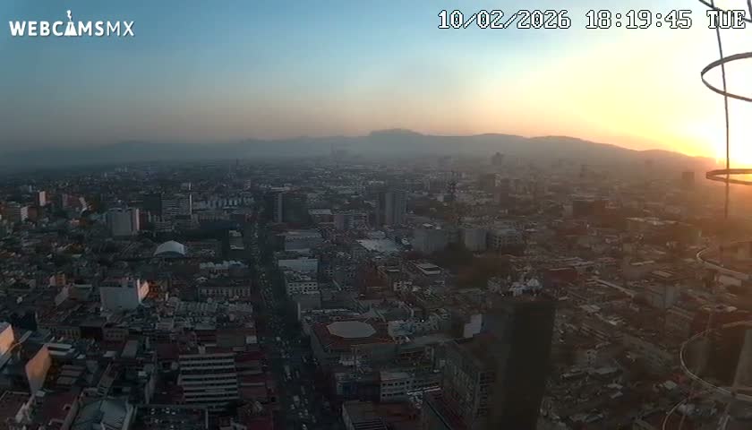 South View of Mexico City from Torre Latino Americana Tower PTZ  Live Cam - Cuauhtemoc, Ciudad de Mexico, Mexico