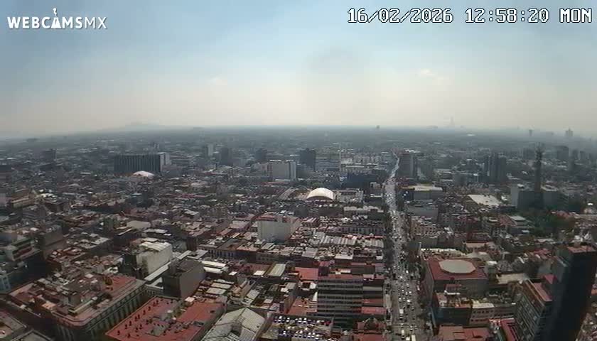 South View of Mexico City from Torre Latino Americana Tower PTZ  Live Cam - Cuauhtemoc, Ciudad de Mexico, Mexico