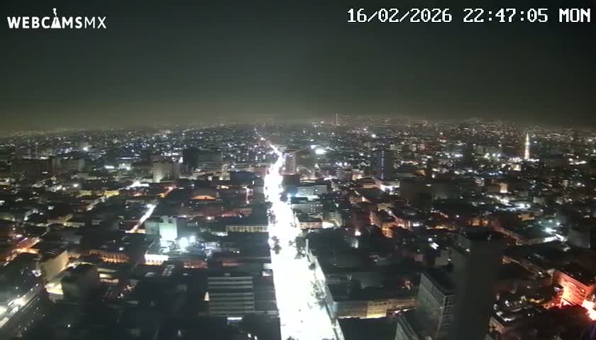 South View of Mexico City from Torre Latino Americana Tower PTZ  Live Cam - Cuauhtemoc, Ciudad de Mexico, Mexico