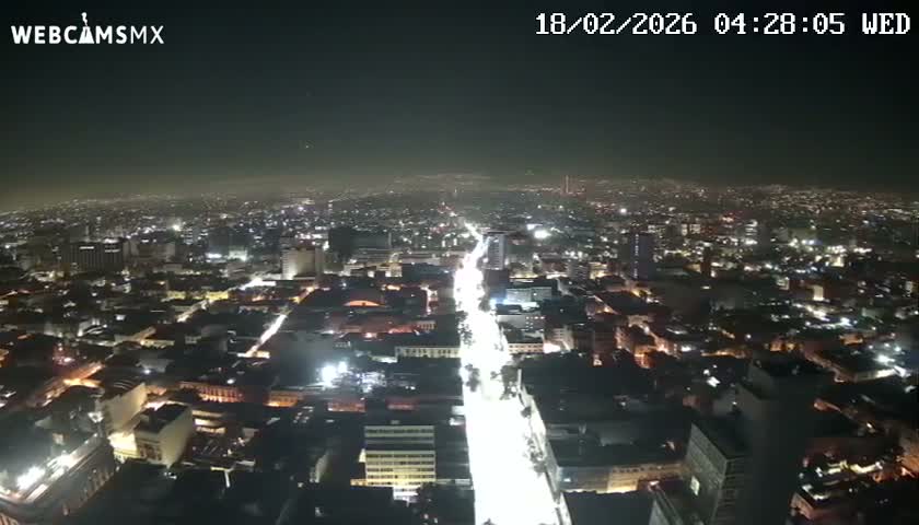 South View of Mexico City from Torre Latino Americana Tower PTZ  Live Cam - Cuauhtemoc, Ciudad de Mexico, Mexico