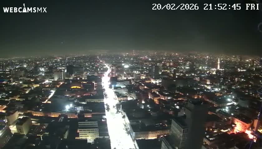South View of Mexico City from Torre Latino Americana Tower PTZ  Live Cam - Cuauhtemoc, Ciudad de Mexico, Mexico