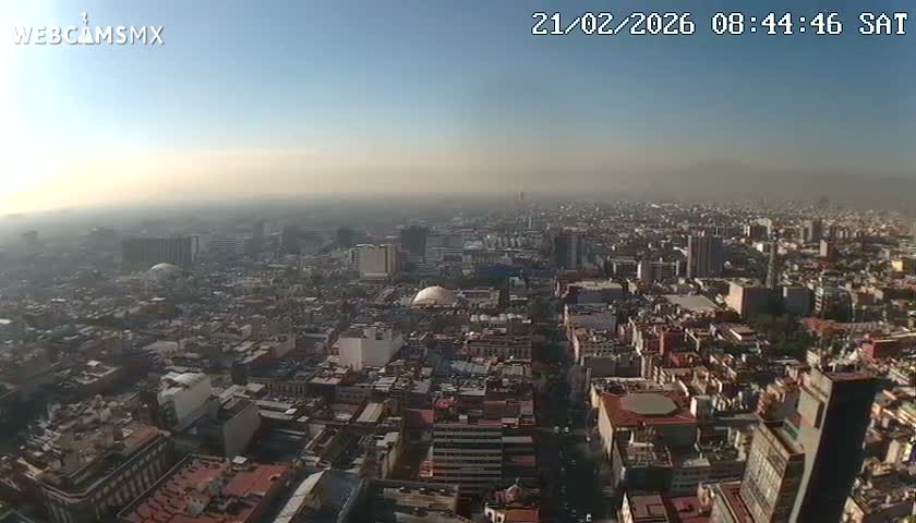 South View of Mexico City from Torre Latino Americana Tower PTZ  Live Cam - Cuauhtemoc, Ciudad de Mexico, Mexico
