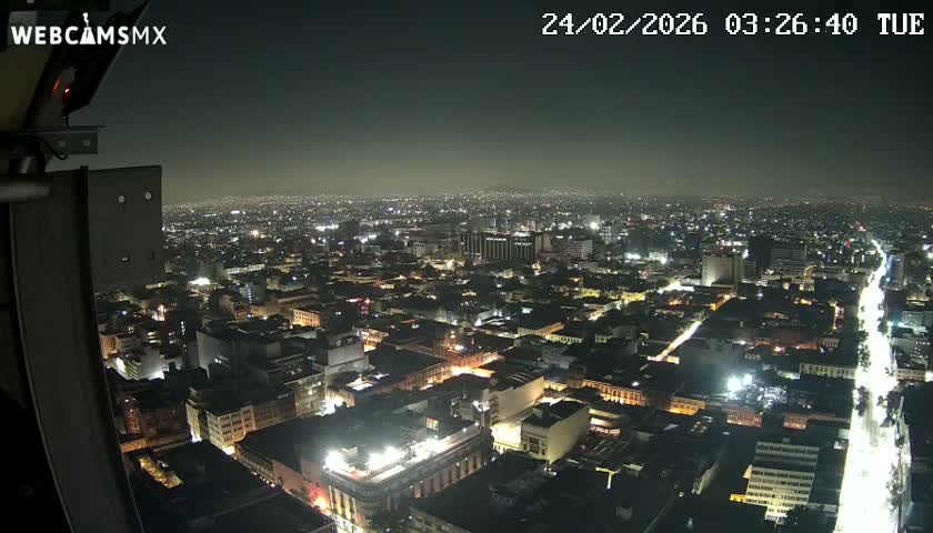 South View of Mexico City from Torre Latino Americana Tower PTZ  Live Cam - Cuauhtemoc, Ciudad de Mexico, Mexico