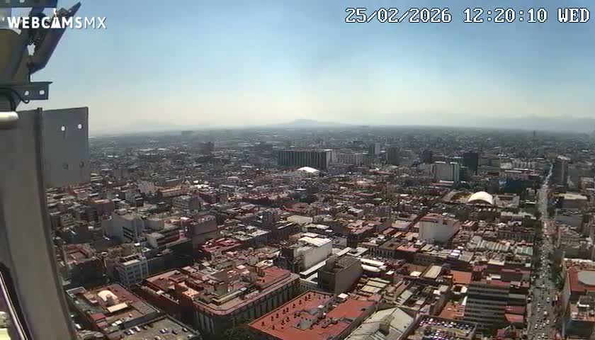South View of Mexico City from Torre Latino Americana Tower PTZ  Live Cam - Cuauhtemoc, Ciudad de Mexico, Mexico