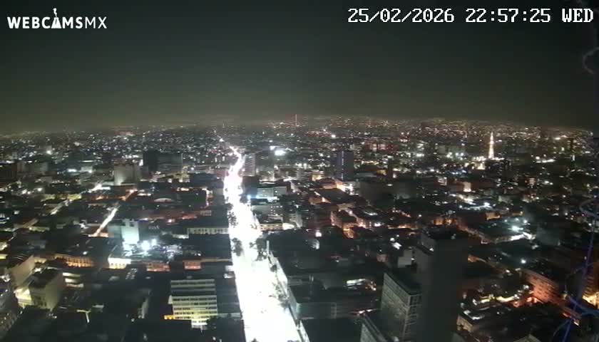 South View of Mexico City from Torre Latino Americana Tower PTZ  Live Cam - Cuauhtemoc, Ciudad de Mexico, Mexico